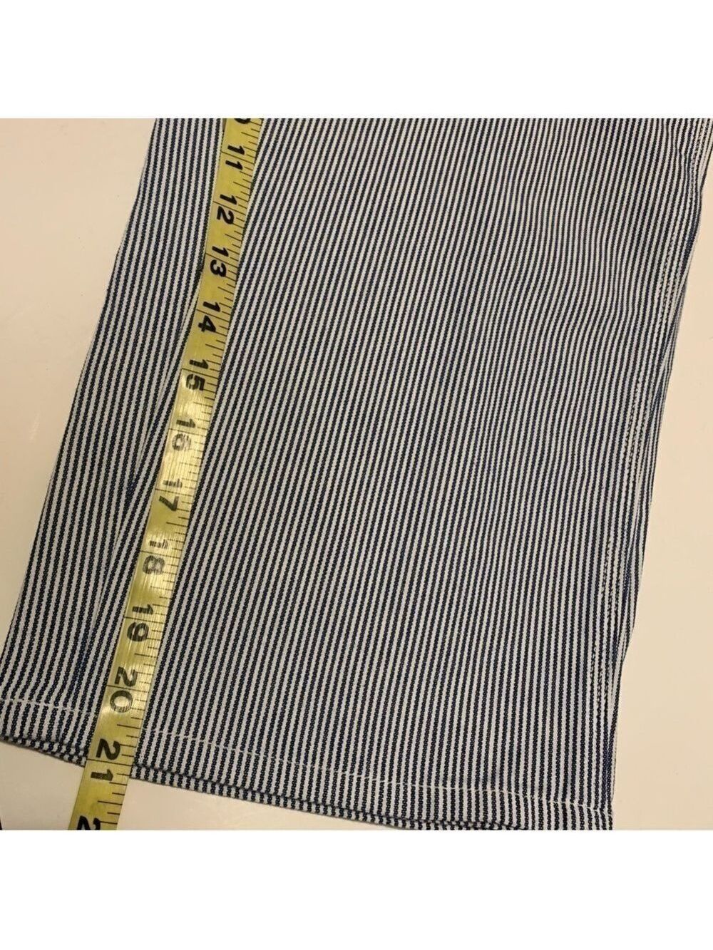 AUSTIN CLOTHING COMPANY striped denim cropped carpenter jean pants vintage style - Picture 6 of 11